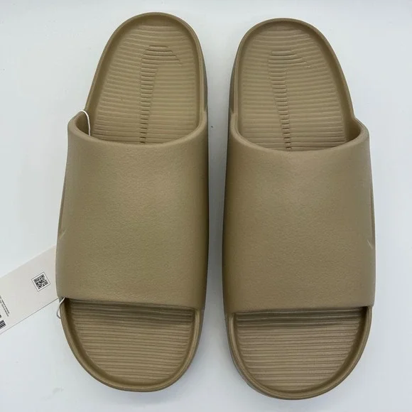 Nike Calm Slide Mens 13 Womens 14 Khaki Tan Slip On Sandals FD4116-201 - Picture 3 of 10